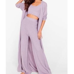 Lulus purple three piece loungewear set